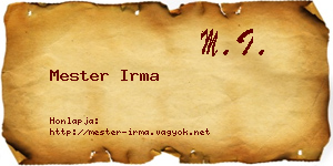 Mester Irma névjegykártya