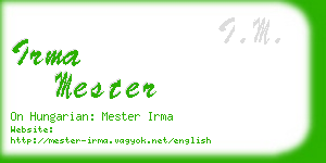 irma mester business card